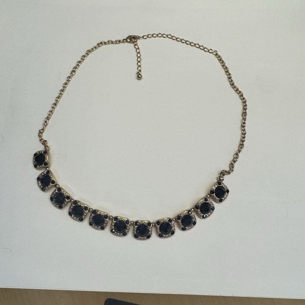 Vintage Necklace Sapphire-like Blue & Black Colored Stones - Picture 10 of 13